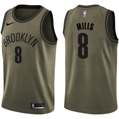 NikeBrooklyn Nets #8 Patty Mills Green Youth NBA Swingman Salute to Service Jersey